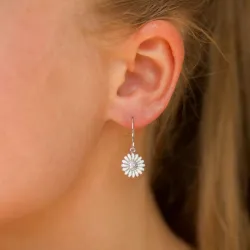 10 mm Marguerite Ohrringe in rhodiniertem Silber - Matilda