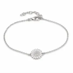 10 mm Marguerite Ankerarmband aus rhodiniertem Silber und Marguerite Anhänger aus Silber