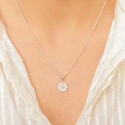 12 mm Marguerite Anhänger aus rhodiniertem Silber - Marie