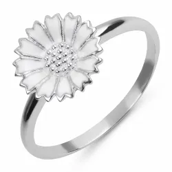 12 mm Marguerite Ring aus rhodiniertem Silber - Marie