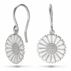 15 mm Marguerite Ohrringe in rhodiniertem Silber - Marie