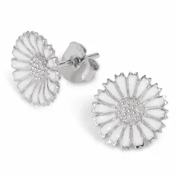 12 mm Marguerite Ohrringe in rhodiniertem Silber - Marie