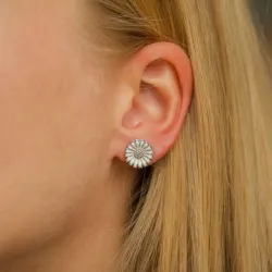 12 mm Marguerite Ohrringe in rhodiniertem Silber - Marie