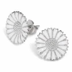 12 mm Marguerite Ohrringe in rhodiniertem Silber - Marie