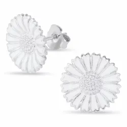 15 mm Marguerite Ohrringe in rhodiniertem Silber - Marie