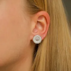 15 mm Marguerite Ohrringe in rhodiniertem Silber - Marie