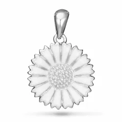 15 mm Marguerite Anhänger aus rhodiniertem Silber - Marie