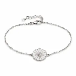 14 mm Marguerite Ankerarmband aus rhodiniertem Silber und Marguerite Anhänger aus rhodiniertem Silber