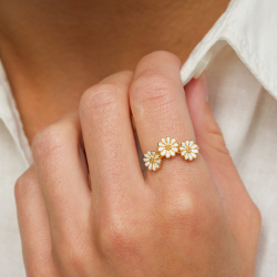 7 mm Marguerite Ring aus vergoldetem Sterlingsilber - Maggie