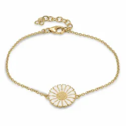 12 mm Marguerite Armband aus vergoldetem Sterlingsilber und Marguerite Anhänger aus vergoldetem