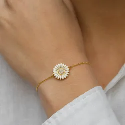 14 mm Marguerite Zirkon Armband aus vergoldetem Sterlingsilber - Matilda