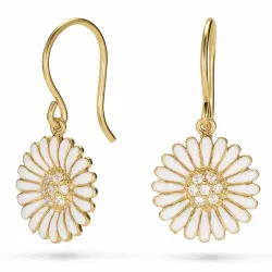14,5 mm Marguerite Zirkon Ohrringe in vergoldetem Silber - Matilda