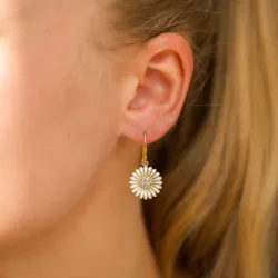 14,5 mm Marguerite Zirkon Ohrringe in vergoldetem Silber - Matilda