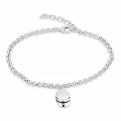 blauem Armband aus Silber und Studentenmützen-Anhänger aus Silber