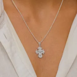 15 x 25 mm Dagmarkreuz Anhänger aus Silber - Amoré