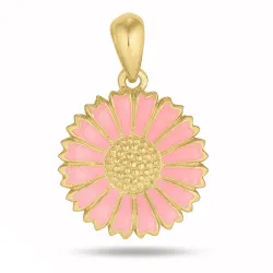 15 mm Marguerite pink Anhänger aus vergoldetem Sterlingsilber - Marie