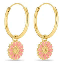 18 mm Marguerite pink Kreole in vergoldetem Silber - Marie