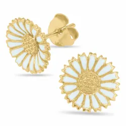 12 mm Marguerite blauem Ohrstecker in vergoldetem Silber - Marie