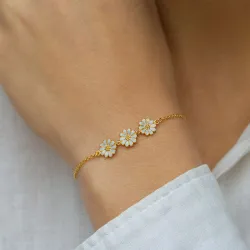 Marguerite blauem Armband aus vergoldetem Sterlingsilber - Maggie