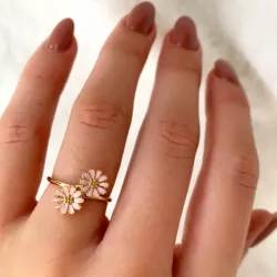 Marguerite rosa Ring aus vergoldetem Sterlingsilber