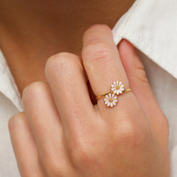 Marguerite violettem Ring aus vergoldetem Sterlingsilber - Maggie