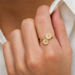 Marguerite blauem Ring aus vergoldetem Sterlingsilber - Maggie