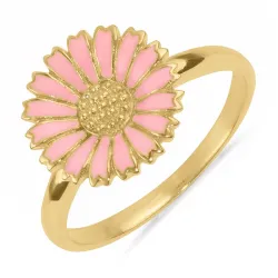 12 mm Marguerite rosa Ring aus vergoldetem Sterlingsilber - Marie