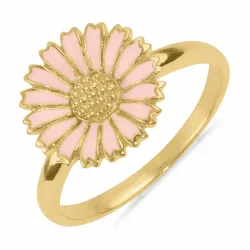 12 mm Marguerite rosa Ring aus vergoldetem Sterlingsilber - Marie