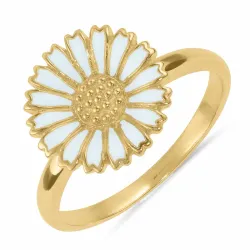 12 mm Marguerite blauem Ring aus vergoldetem Sterlingsilber - Marie