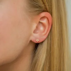 5 mm Marguerite lavendelfarbenem Ohrstecker in vergoldetem Silber - Majse