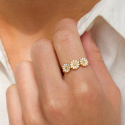 Elegant Marguerite Ring aus vergoldetem Sterlingsilber - Maggie