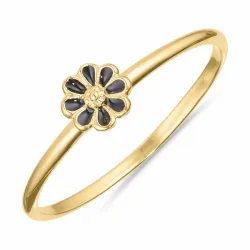 5 mm Marguerite schwarz Ring aus vergoldetem Sterlingsilber - Maggie