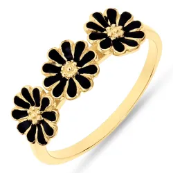 Marguerite schwarz Ring aus vergoldetem Sterlingsilber - Maggie