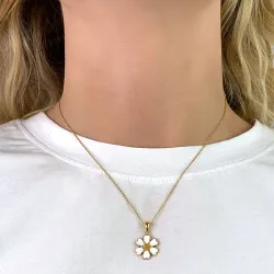 Marguerite Anhänger mit Halskette aus vergoldetem Sterlingsilber - Magda