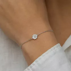 Marguerite Armband aus rhodiniertem Silber