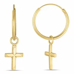 18 mm Kreuz Kreole in vergoldetem Silber - Amoré