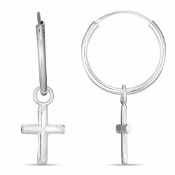 18 mm Kreuz Kreole in Silber - Amoré