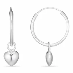 18 mm Herz Kreole in Silber