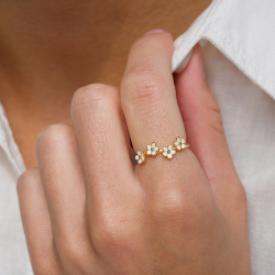 Marguerite Ring aus vergoldetem Sterlingsilber - Majse