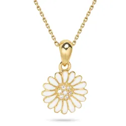 Marguerite Zirkon Halskette mit Anhänger aus vergoldetem Sterlingsilber - Matilda
