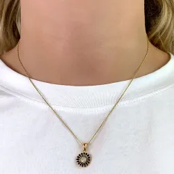 11 mm Marguerite Zirkon Anhänger mit Halskette aus vergoldetem Sterlingsilber - Matilda