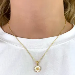 11 mm Marguerite Halskette mit Anhänger aus vergoldetem Sterlingsilber - Marie