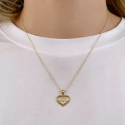 Herz Marguerite Halskette aus vergoldetem Sterlingsilber