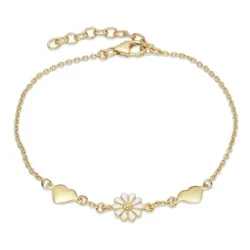 Herz Marguerite Armband aus vergoldetem Sterlingsilber