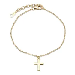 Kreuz Armband aus vergoldetem Sterlingsilber - Amoré