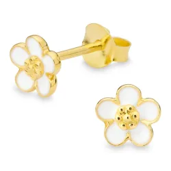 6 mm Marguerite Ohrstecker in vergoldetem Silber - Majse