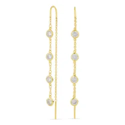 Zirkon ketten ohrringe in vergoldetem Silber