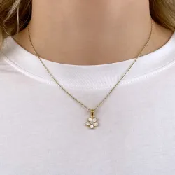 Marguerite Anhänger mit Halskette aus vergoldetem Sterlingsilber - Majse