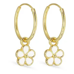 14 mm Blumen Kreole in vergoldetem Sterlingsilber - Majse