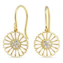 14 mm Marguerite Zirkon Ohrringe in vergoldetem Sterlingsilber - Marie